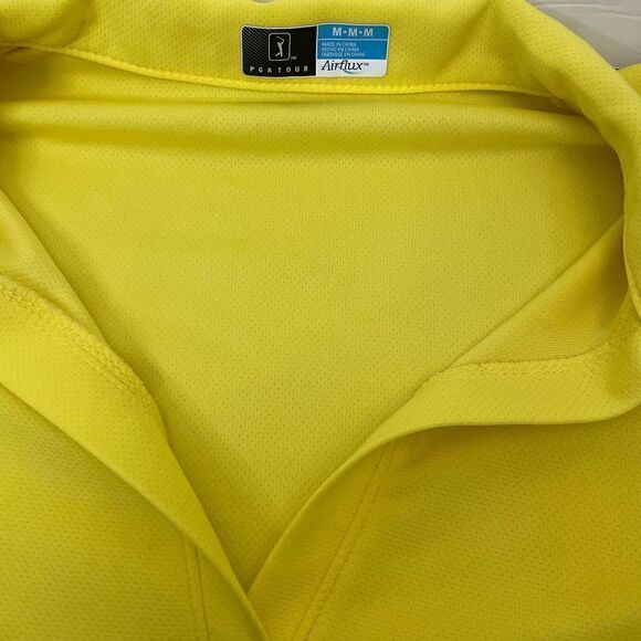 Airflux| Medium| Yellow| PGA Tour| Golf Tee| Moisture Wicking| Super Stretchy - Picture 6 of 15